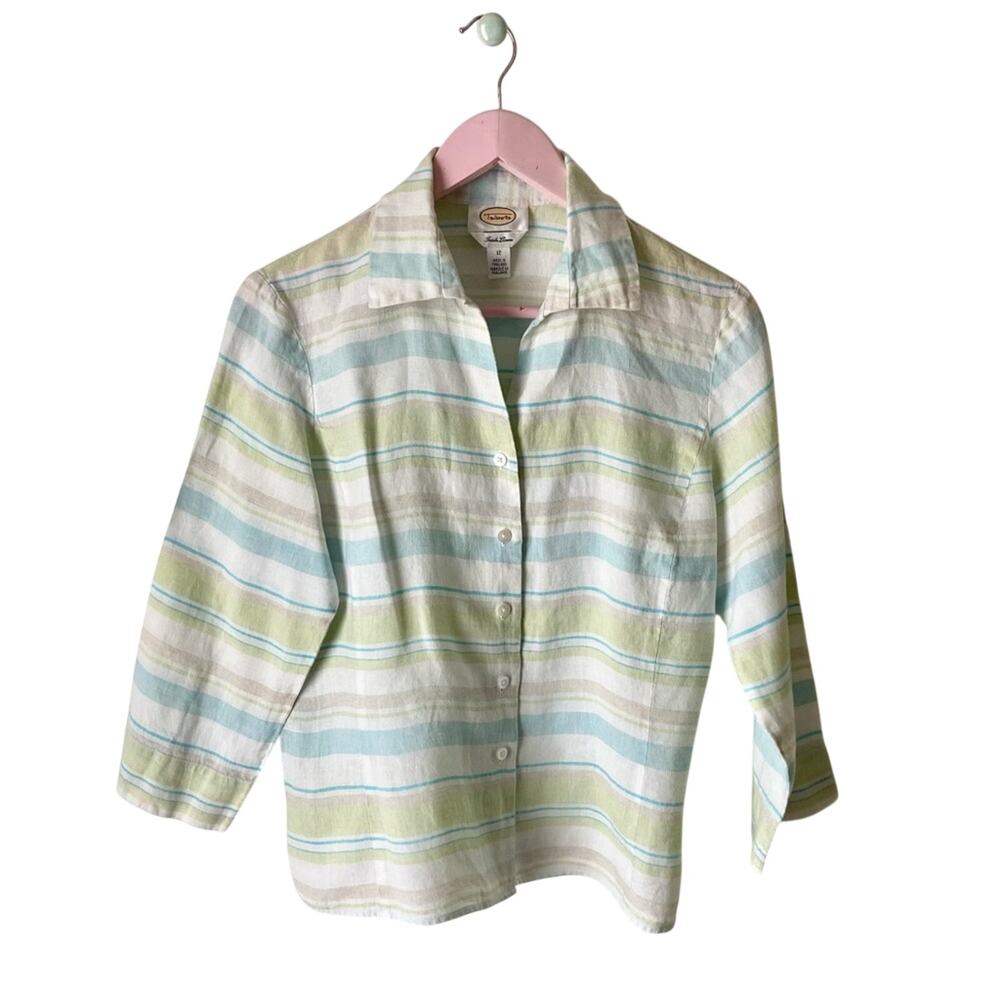 Talbots Vintage Linen Striped Shirt
